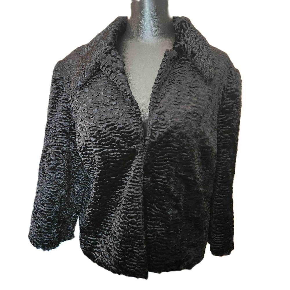 Cachet Black Textured Long Sleeve Jacket Large